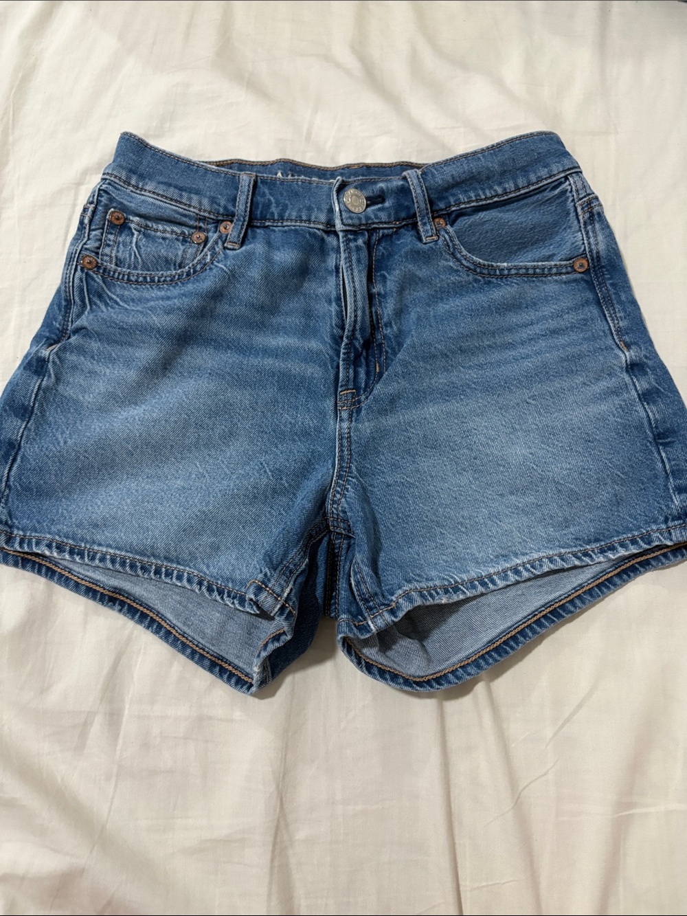 American Eagle Outfitters Medium Blue Denim High-Rise Shorts